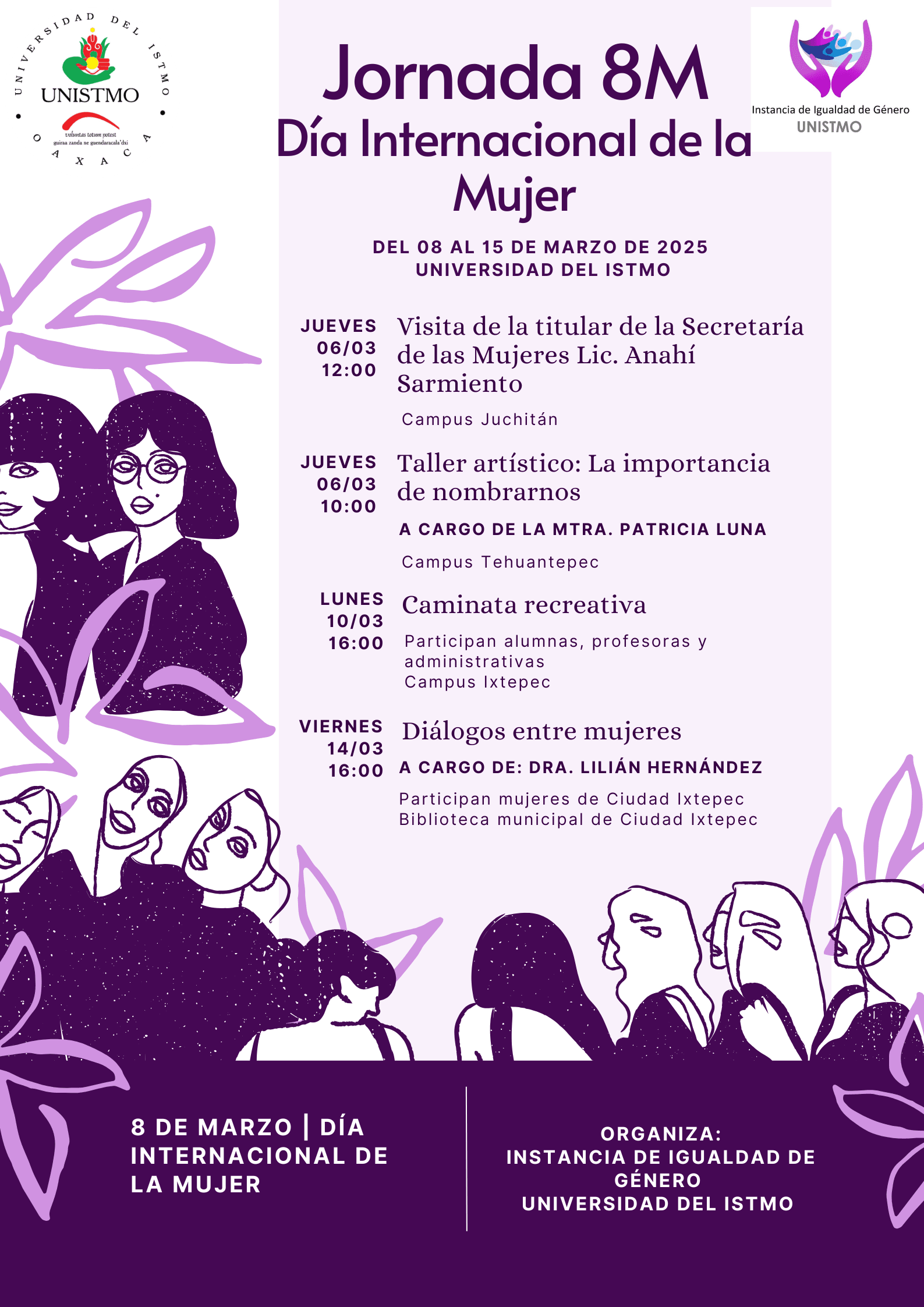 Invitación a las actividades del Día Internacional de la Mujer
