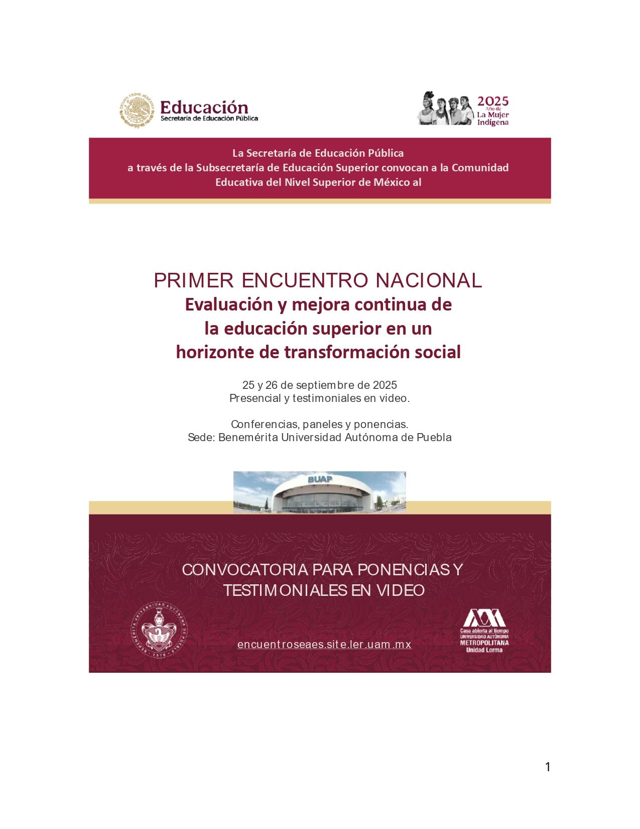 Primer Encuentro Nacional: Evaluación y mejora continua en