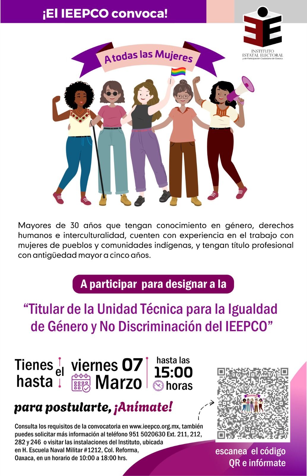 Convocatoria IEEPCO - Titular de la Unidad Técnica
