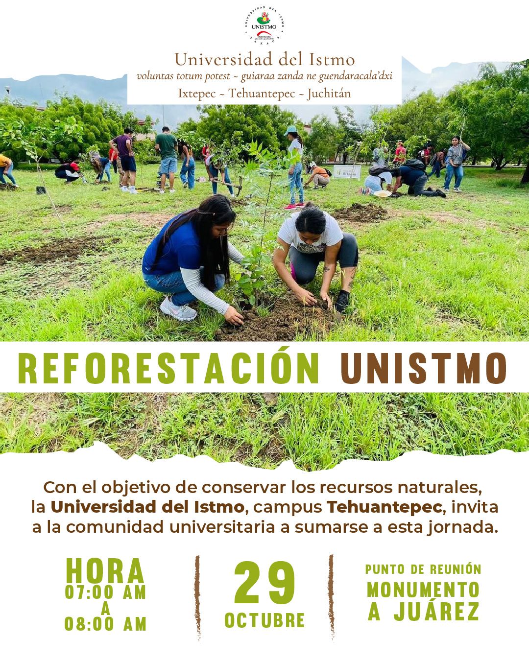 Jornada de Reforestación Programa 'Tequios Bienestar' UNISTMO