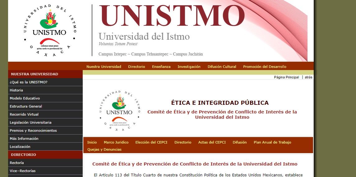 Baner página Web de la Universidad: